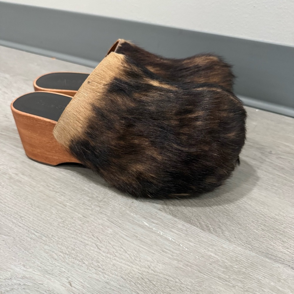 Acne Studios Clogs Calf Hair Platform in Pony Hair - Picture 7 of 14